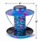 Solar Bird Feeder for Outdoors Hanging, Metal Wild Cardinals Garden Lantern with S Hook, Weatherproof and Water Resistant Birdfeeders as Gift Idea for Bird Lovers (Blue)